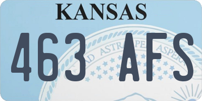 KS license plate 463AFS