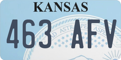 KS license plate 463AFV