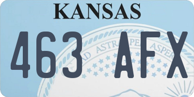 KS license plate 463AFX