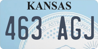 KS license plate 463AGJ