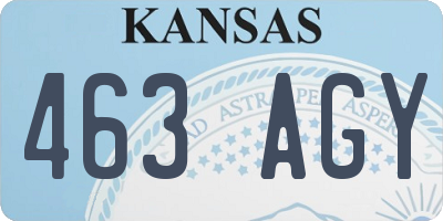 KS license plate 463AGY