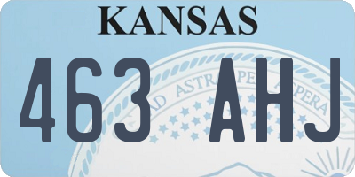 KS license plate 463AHJ