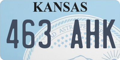 KS license plate 463AHK