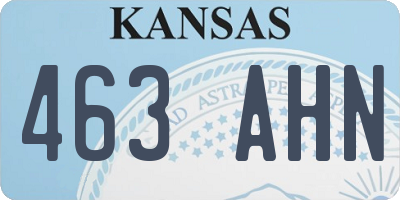 KS license plate 463AHN