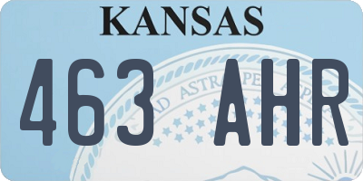 KS license plate 463AHR