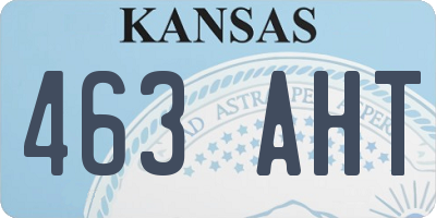 KS license plate 463AHT