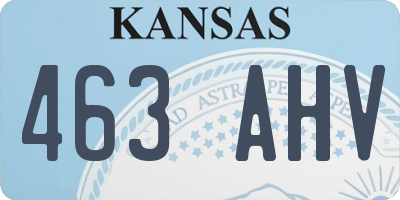 KS license plate 463AHV