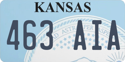 KS license plate 463AIA