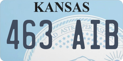 KS license plate 463AIB