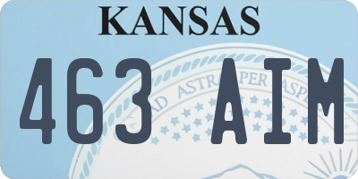 KS license plate 463AIM