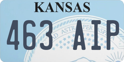 KS license plate 463AIP