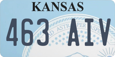 KS license plate 463AIV