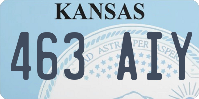 KS license plate 463AIY