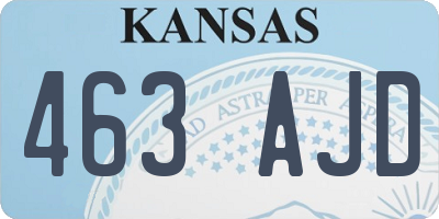 KS license plate 463AJD