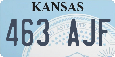KS license plate 463AJF