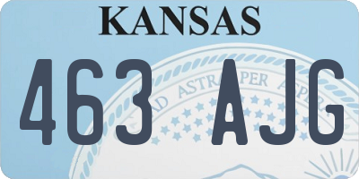KS license plate 463AJG