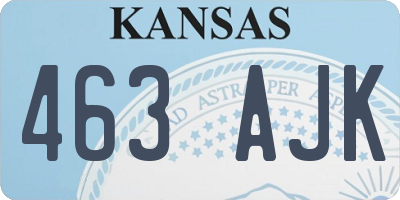 KS license plate 463AJK