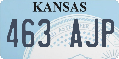 KS license plate 463AJP