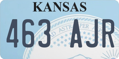KS license plate 463AJR