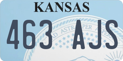 KS license plate 463AJS