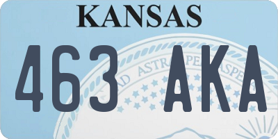 KS license plate 463AKA