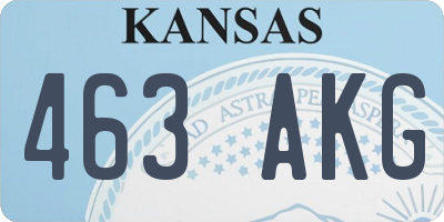 KS license plate 463AKG