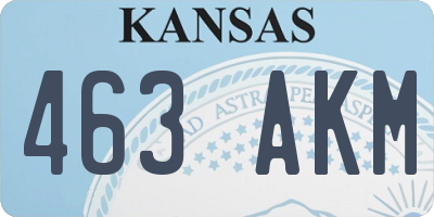 KS license plate 463AKM