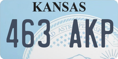 KS license plate 463AKP
