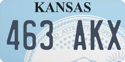 KS license plate 463AKX
