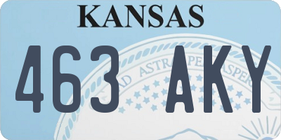 KS license plate 463AKY