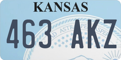 KS license plate 463AKZ