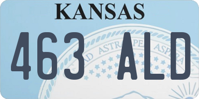 KS license plate 463ALD