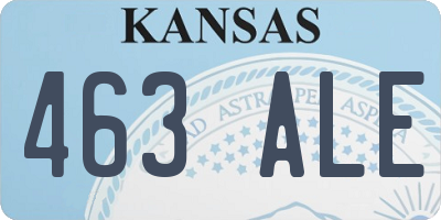 KS license plate 463ALE