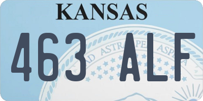 KS license plate 463ALF