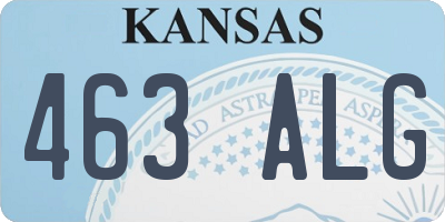 KS license plate 463ALG