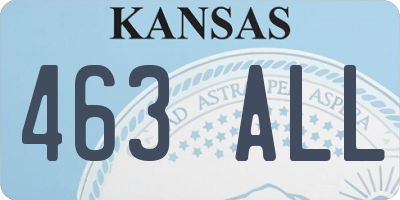 KS license plate 463ALL