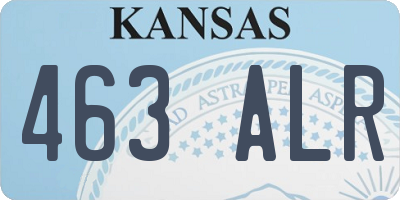 KS license plate 463ALR