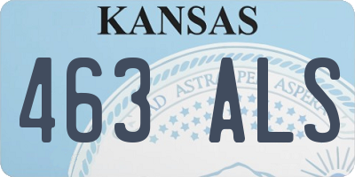 KS license plate 463ALS