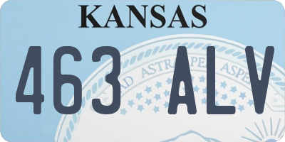 KS license plate 463ALV