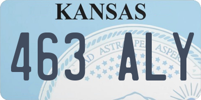 KS license plate 463ALY