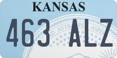 KS license plate 463ALZ
