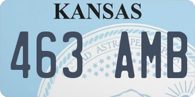 KS license plate 463AMB