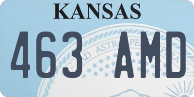KS license plate 463AMD