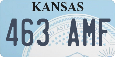 KS license plate 463AMF