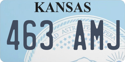 KS license plate 463AMJ
