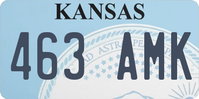 KS license plate 463AMK