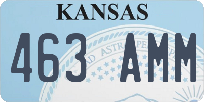 KS license plate 463AMM