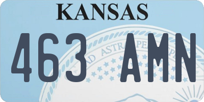 KS license plate 463AMN