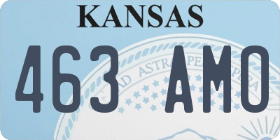 KS license plate 463AMO