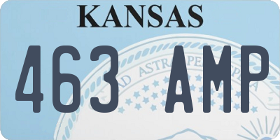 KS license plate 463AMP